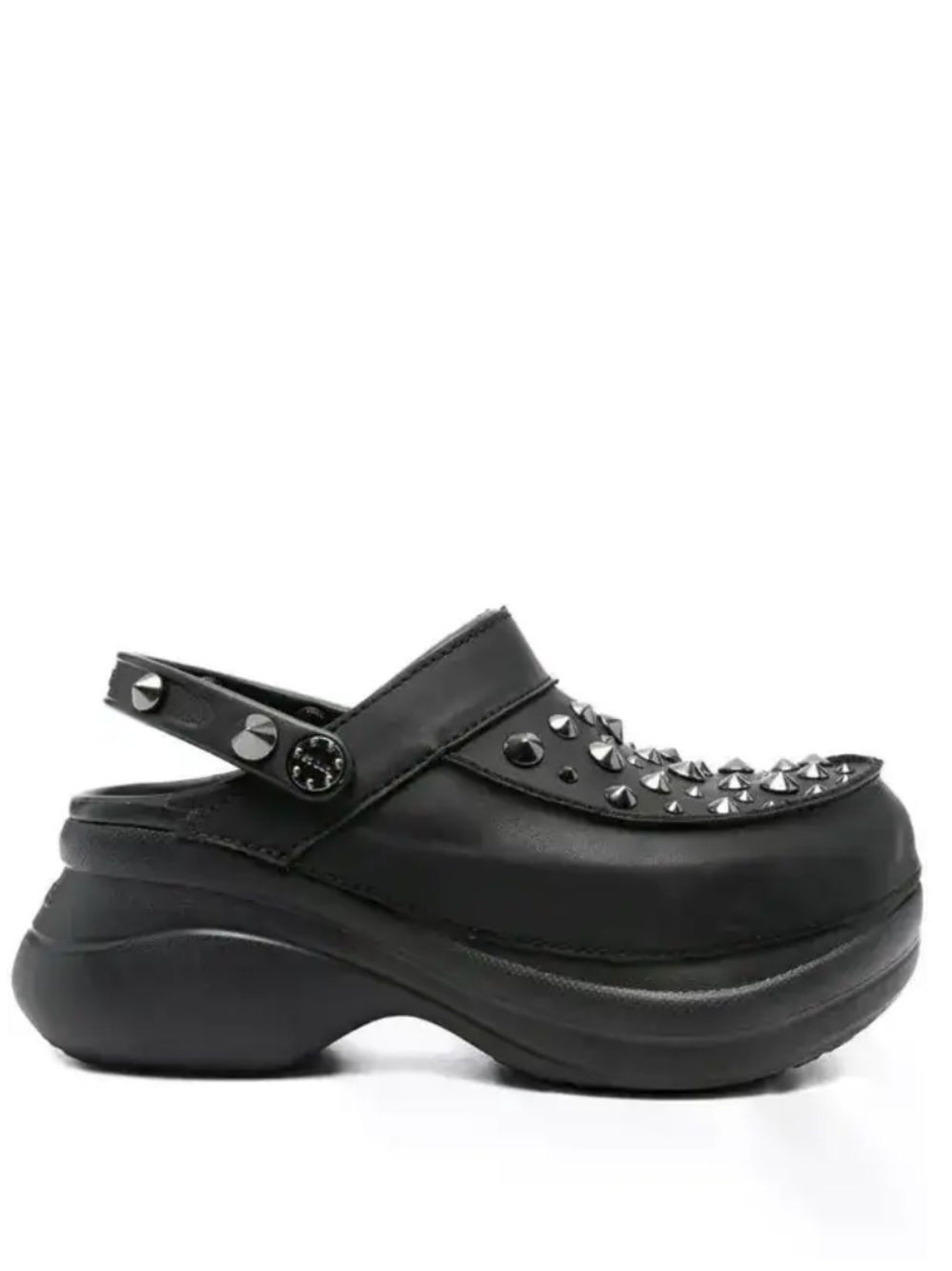 New Crocs Bae Studded Platform Clog Black Glitter Women's Size 8